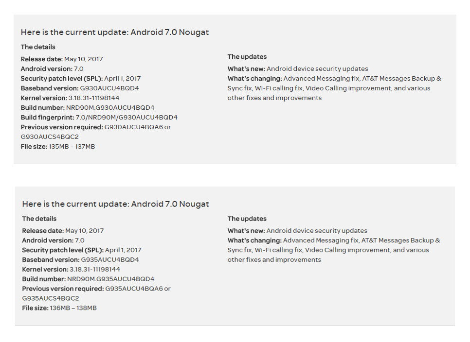 AT&T Galaxy S7 and S7 Edge OTA update rolling out various fixes and improvements