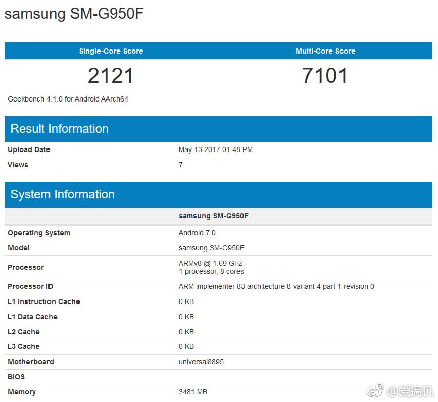 Samsung Galaxy S8 overclocked to achieve 7100+ score in multi-core