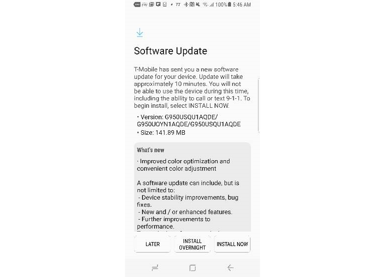 Galaxy S8 update with fix for red tint issue now rolling out in US, build G950USQU1AQDE