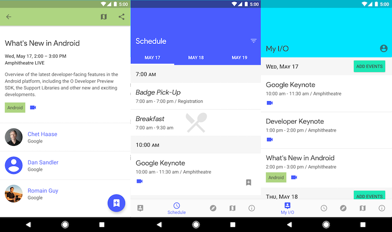 Google I/O app updated for 2017 events and all