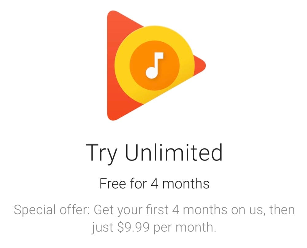 Get 4 months of free Google Play Music and YouTube Red subscription