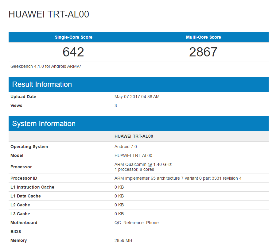 Huawei Enjoy 7 Plus benchmarks now available