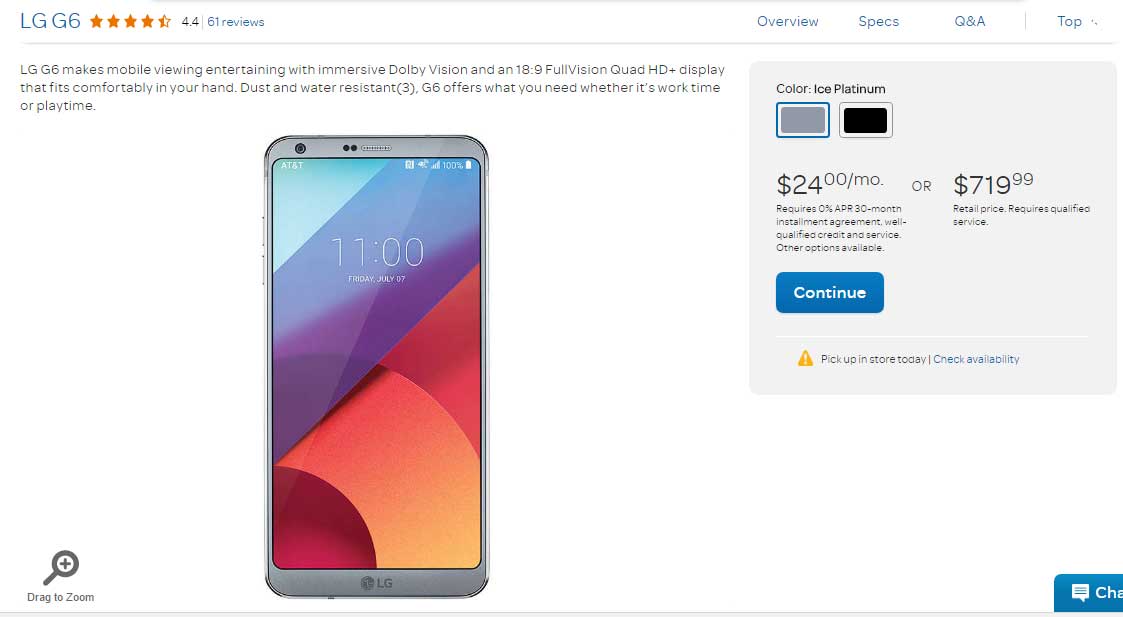 Deal: Get LG G6 for $360 only through AT&T