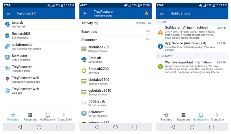 Microsoft Azure Android app launched!