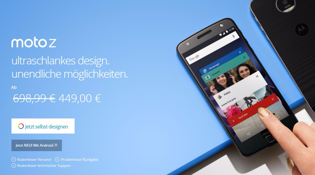 Deal: Moto Z gets 250 Euros off in Germany, available for 449 Euros