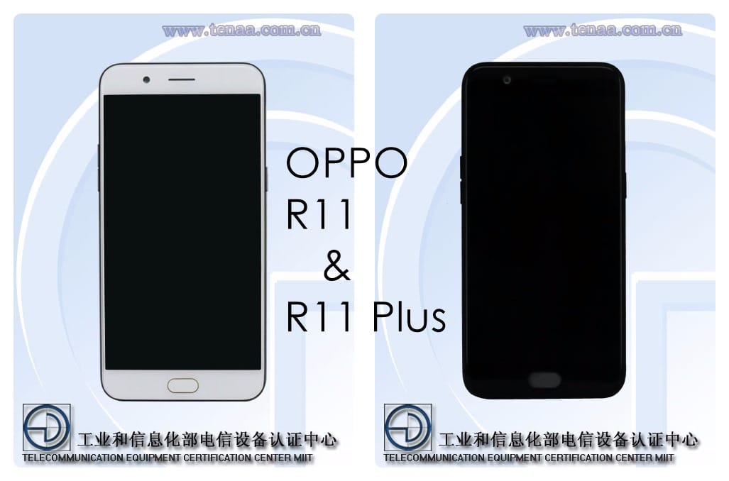 Pics of Oppo R11 and R11 Plus available through TENAA