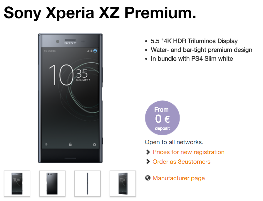 3 Austria launches Sony XZ Premium with free PS4 Slim on pre-order deal