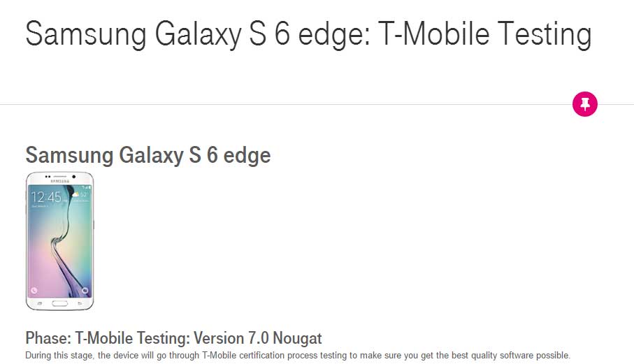 T-Mobile to release Nougat update for Samsung Galaxy S6 and S6 Edge very soon