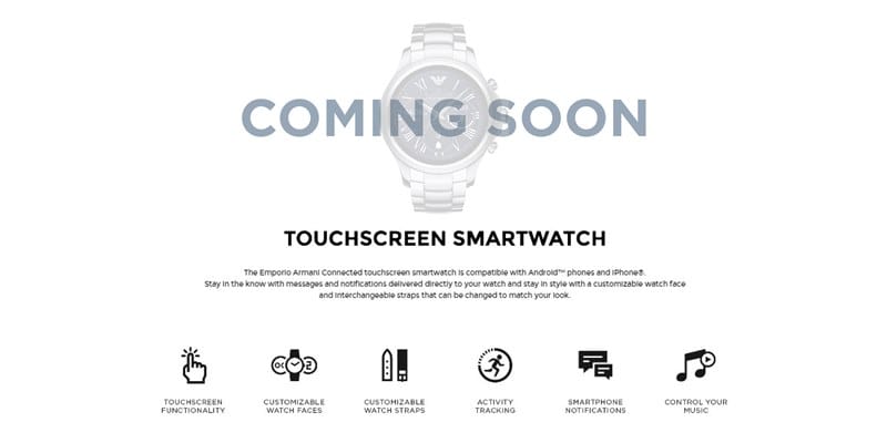 Armani to launch its first Android Wear Smartwatch in September