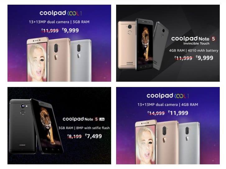 Amazon India offering discount on Coolpad Cool 1, Note 5 and Note 5 Lite