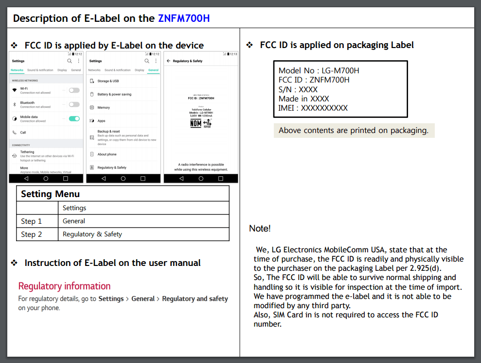 LG-M700H passes through FCC