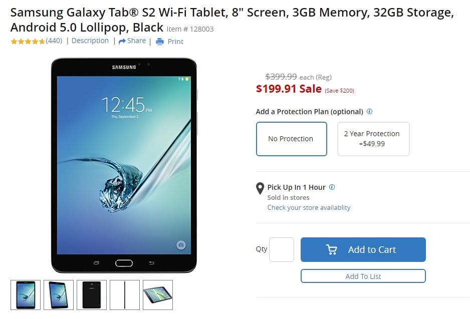 [Hot Deal] Galaxy Tab S2 8-inch on sale for $200 at Office Depot