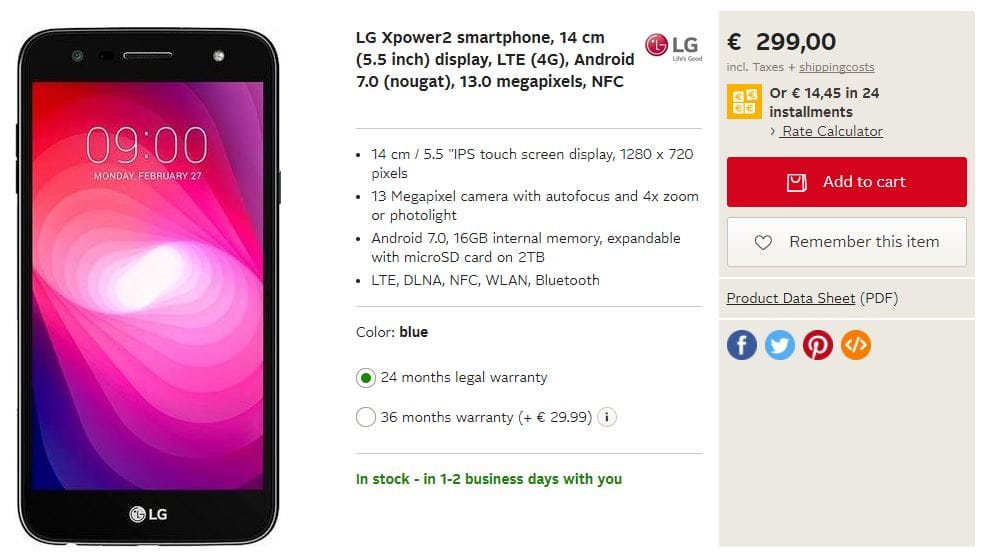 LG X Power 2 with 4.500mAh battery launched in Germany; priced at €299