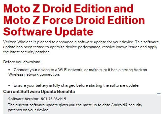 Verizon Moto Z Droid and Z Force Droid receiving OTA update with June security patch