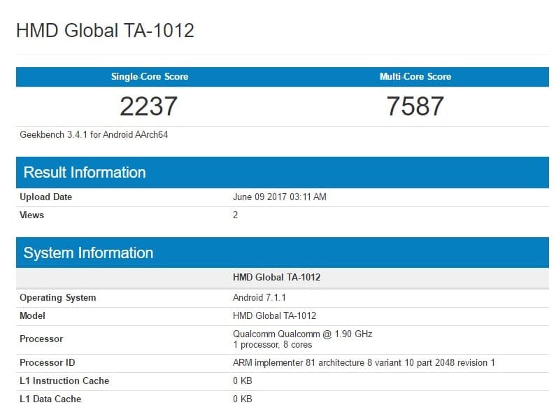 Nokia 9 leaks again as TA-1012, Snapdragon 835 processor and 4GB RAM on-board