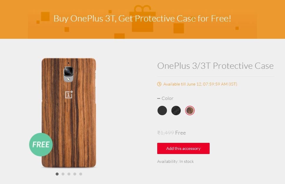 OnePlus India offering free case with OnePlus 3T till June 12