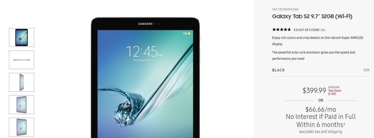 Samsung Galaxy Tab S2 9.7 inch deal: Samsung USA slashes $100 off, available for $399 till June 17