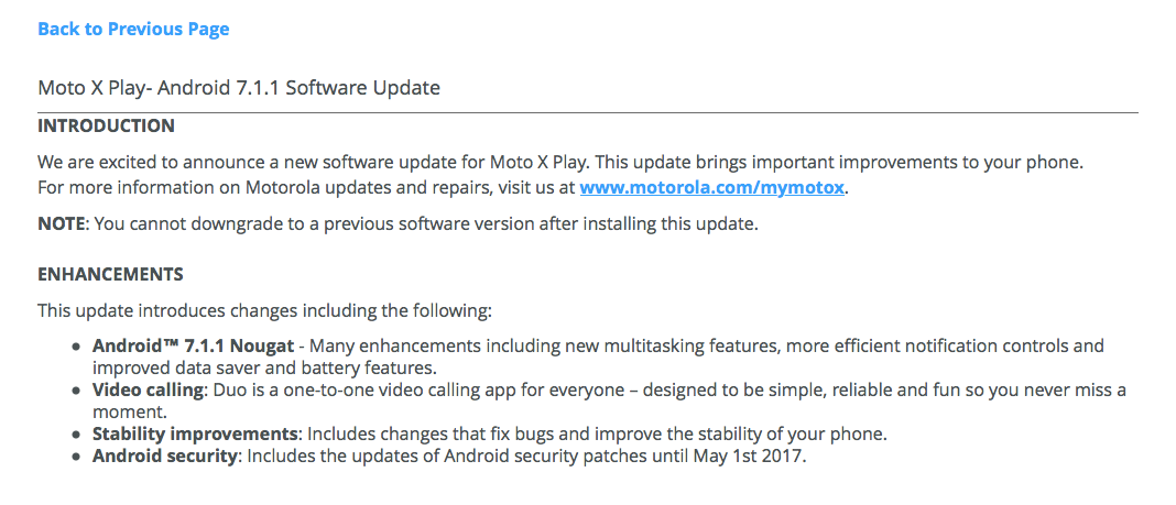 Moto X Play Android 7.1.1 Nougat update finally rolling out