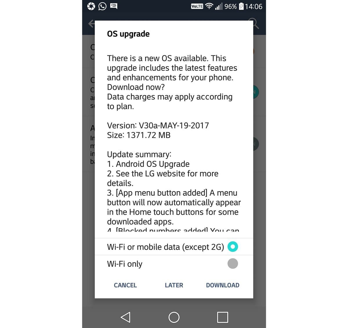 LG V10 Android 7.0 Nougat update now rolling out in Hong Kong, build 30a