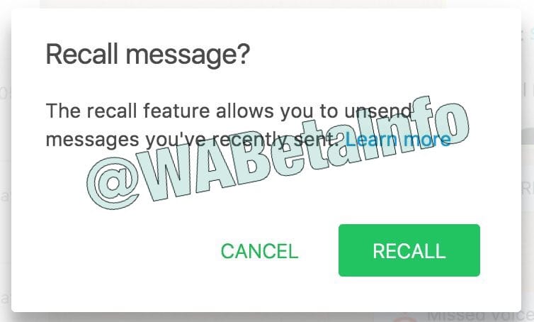 WhatsApp recall feature to come soon?