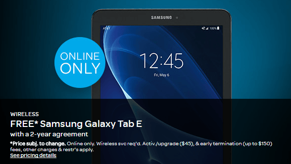 Galaxy Tab E Deal: Get it for free through AT&T with a 2-year contract