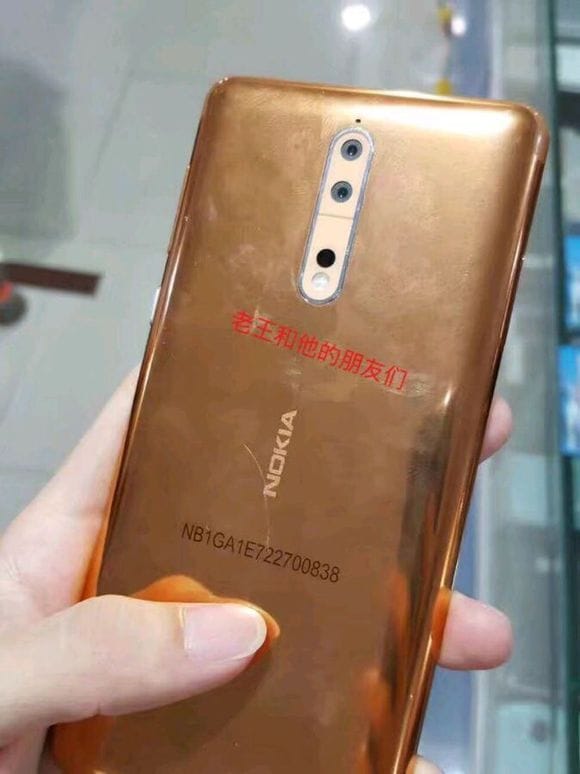 A new real-life image shows Nokia 8 in Gold-Copper color