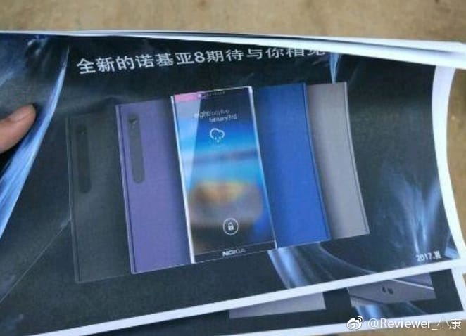 Nokia 8 with bezel-less display leaks in poster images