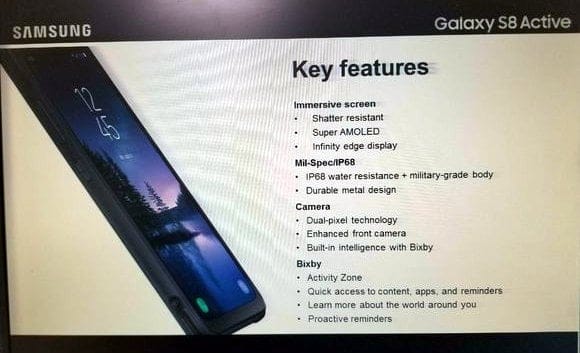 Galaxy S8 Active specs and press renders leak