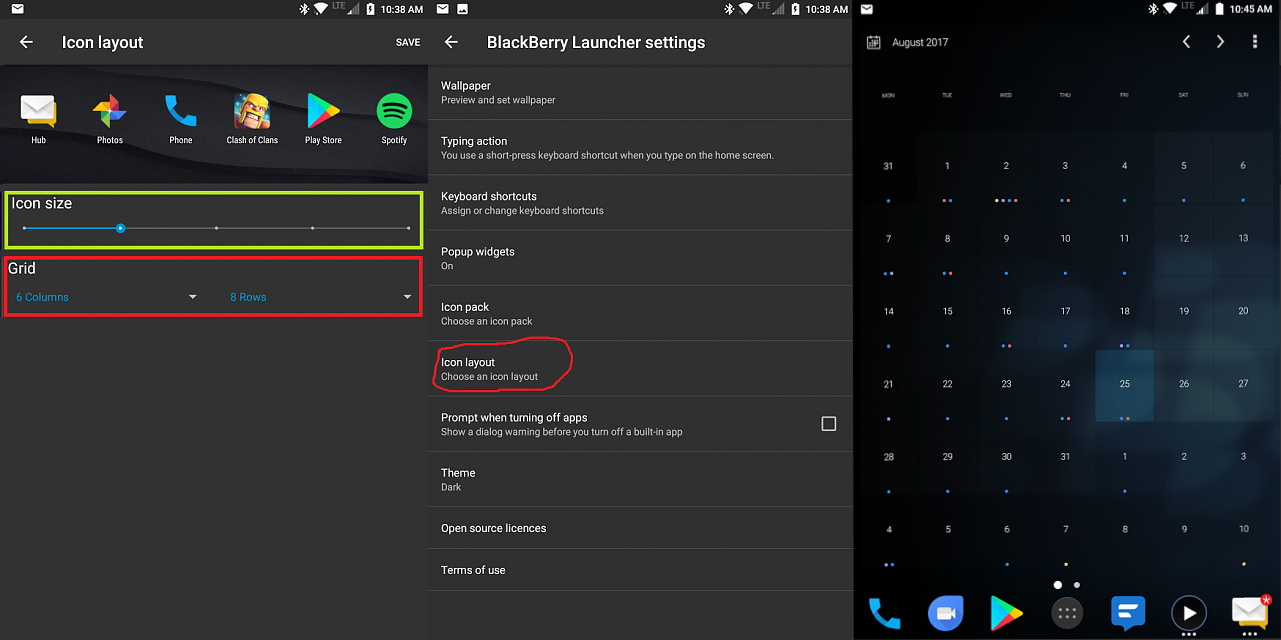 BlackBerry Launcher now allows you to change layout and size of icons