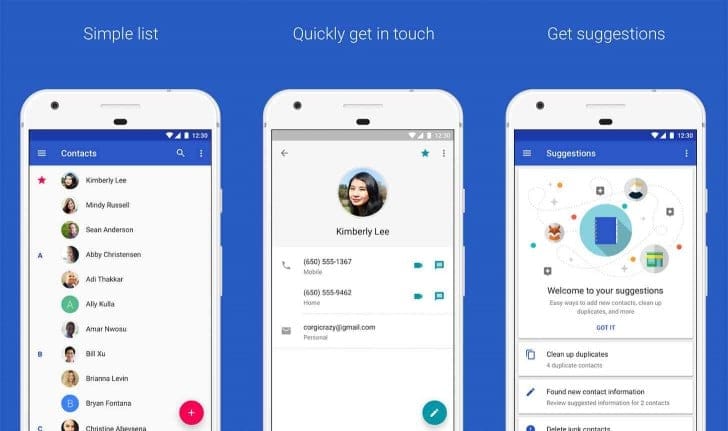 Google Contacts app can now be downloaded by devices running Android Lollipop or higher