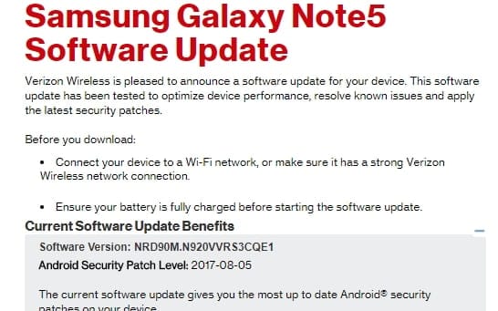 Verizon releases August security patch for the Galaxy Note 5, S6, S6 Edge and S6 Edge+