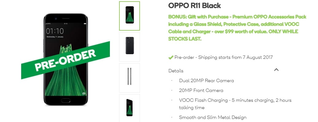 Oppo R11 becomes available on pre-order in Australia