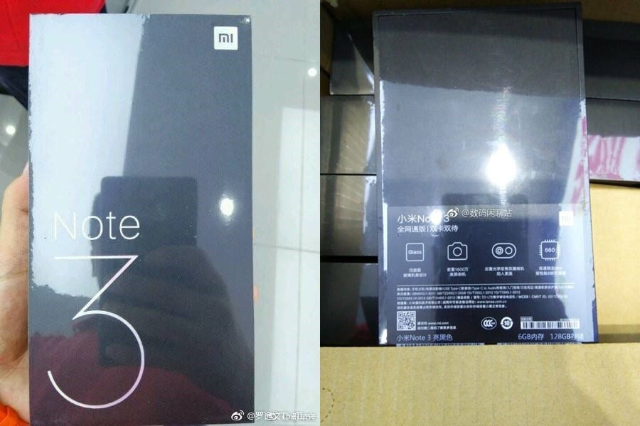 Xiaomi Mi Note 3 looks set for release on September 11 as packaging box leaks out