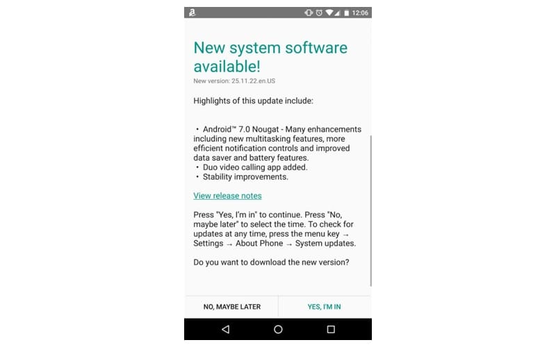 Android Nougat update for Moto X Pure released