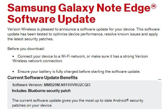 Verizon rolls out Blueborne security patch for Galaxy Note Edge, while Moto Z2 gets September patch
