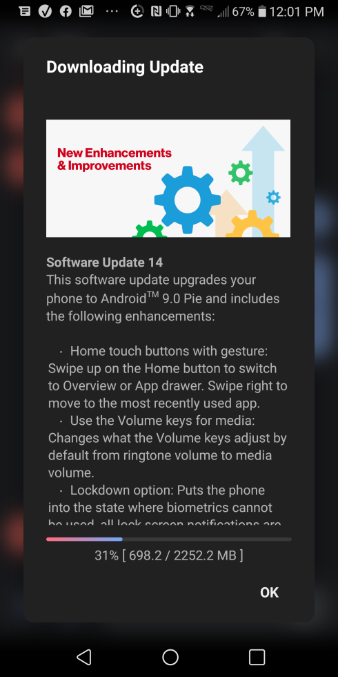 Android Pie Verizon V30