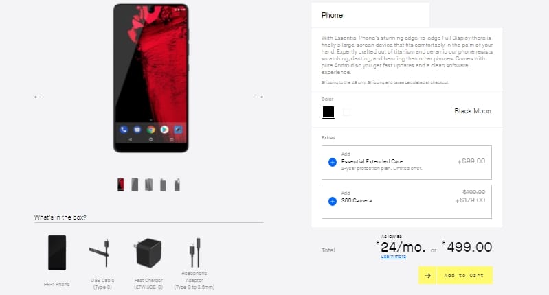 Now buy Essential Phone for just $499