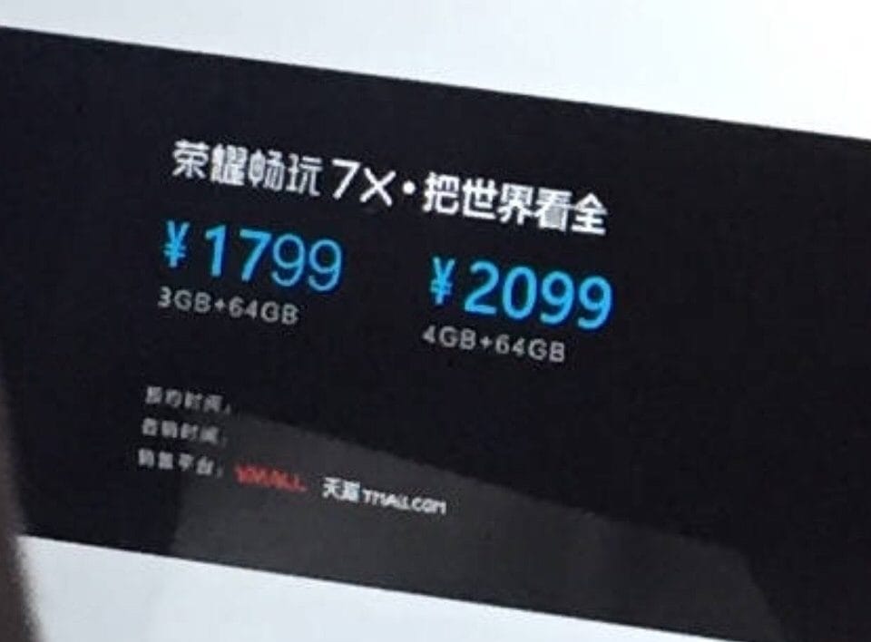 Honor 7X Price