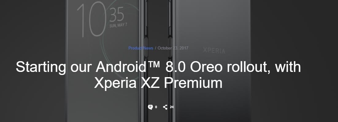 Sony Oreo 8.0 update released for Xperia XZ Premium