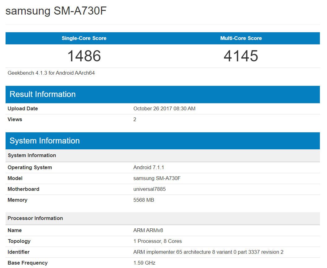 Samsung Galaxy A7 2018 specs revealed: 6GB RAM and octa-core Exynos 7885 processor in tow