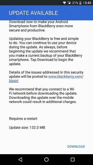 BlackBerry DTEK50 receives November patch in Canada