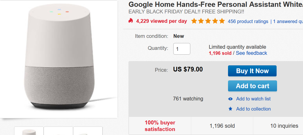 [Hot Deal] Get Google Home for just $79 on eBay