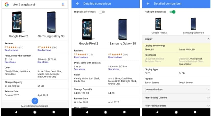 Google brings phone comparison to its Search