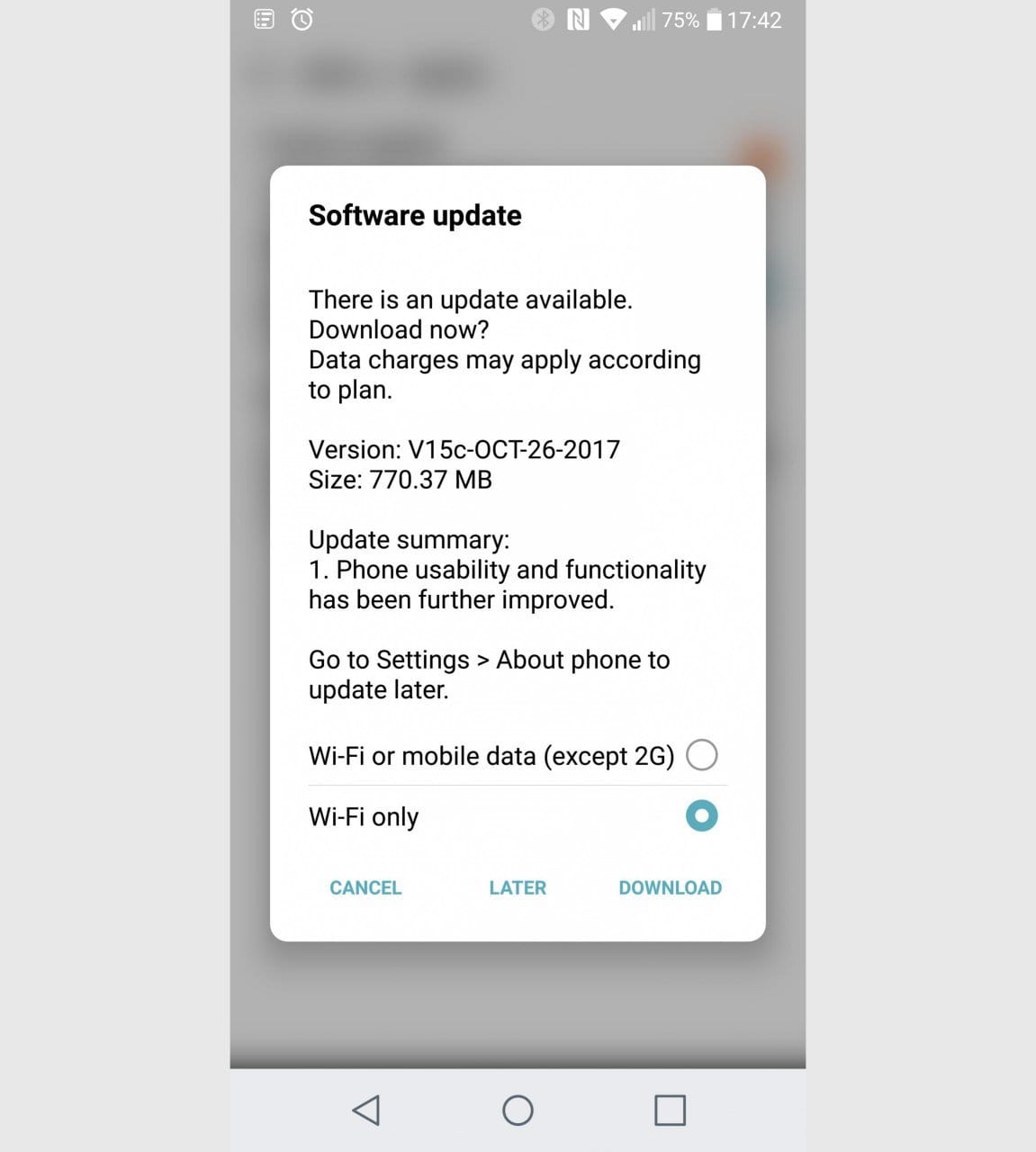 LG G6 (H873) receiving a huge OTA update with October security patch in Canada