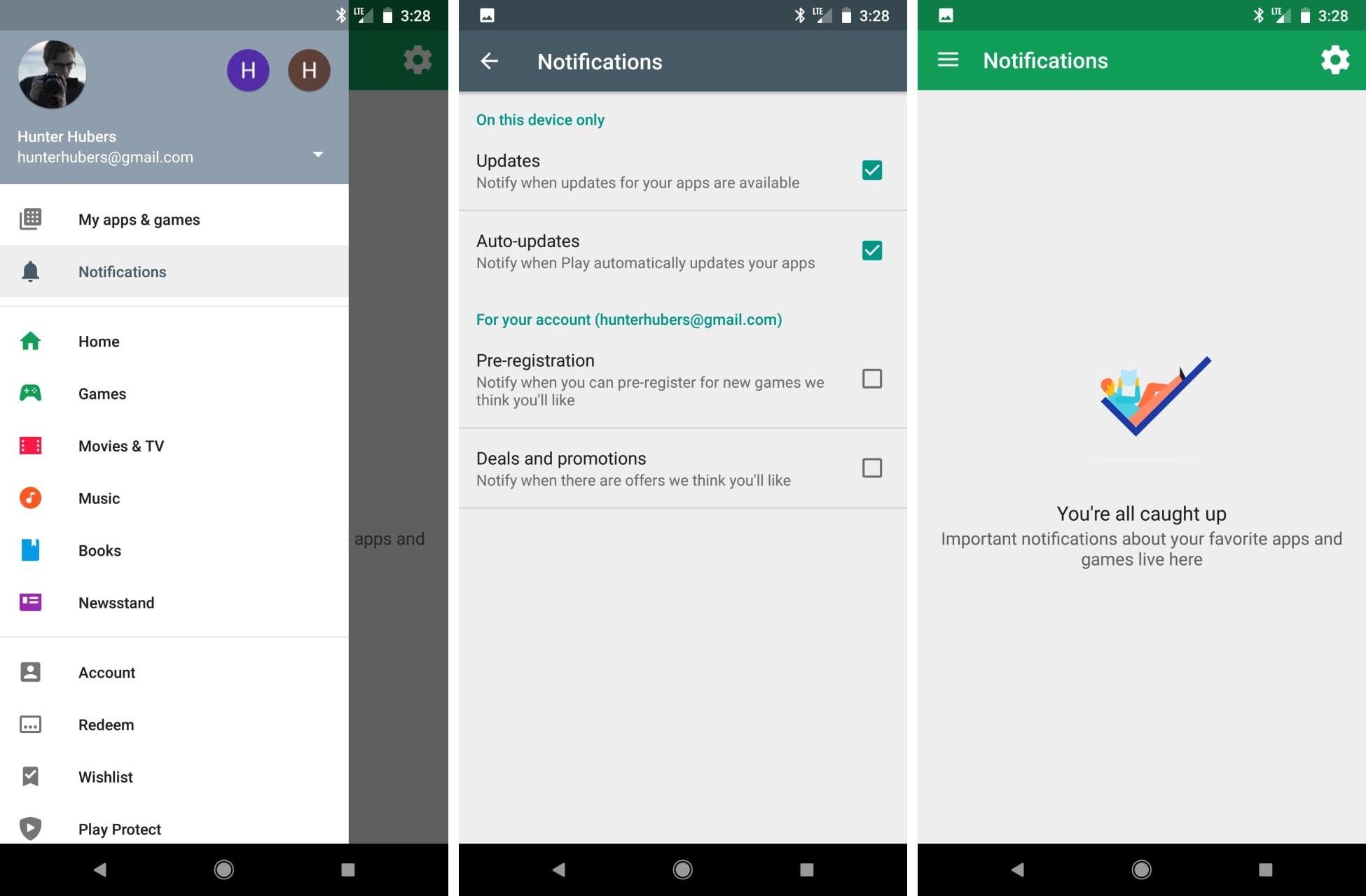 Play Store Notifications section now rolling out to some users