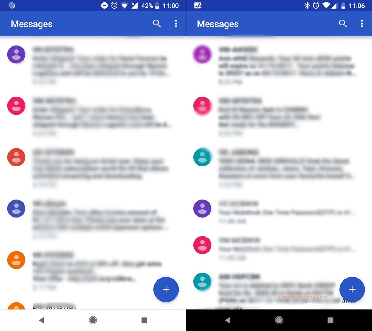 android messaging white nav bar