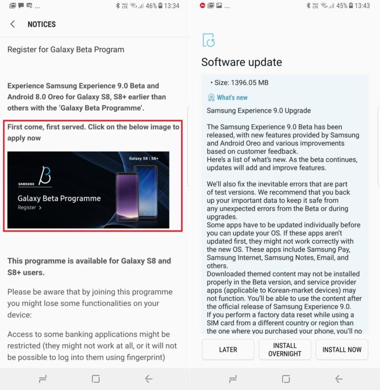 galaxy s8 oreo beta india
