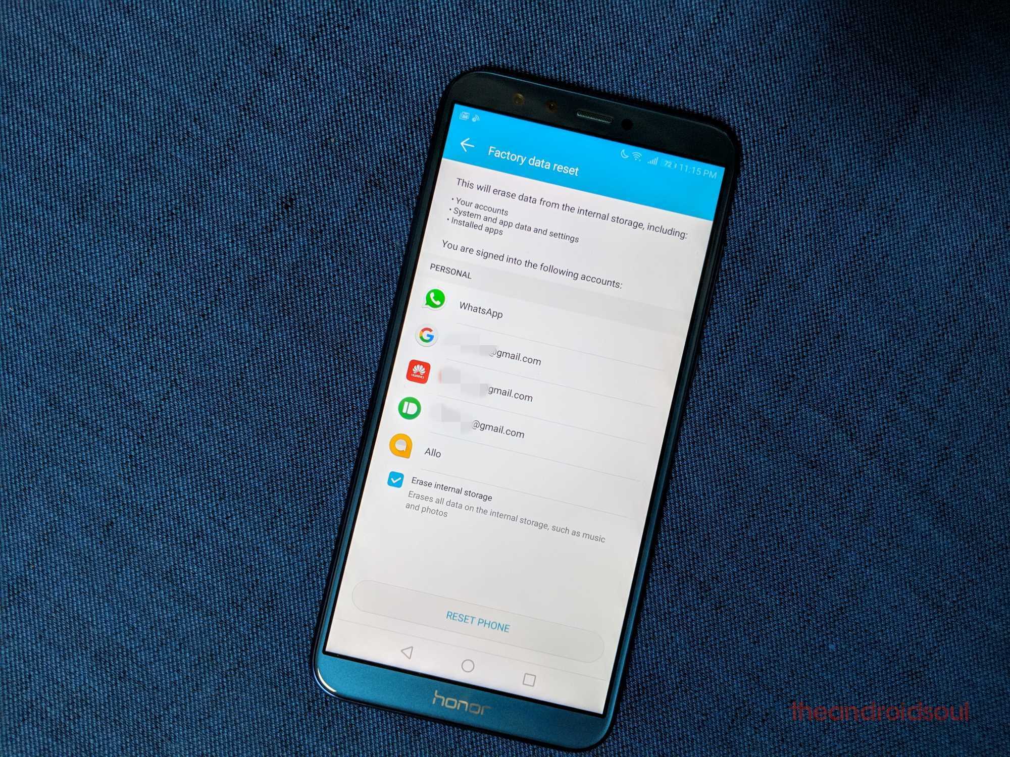 How to reset the Honor 9 Lite