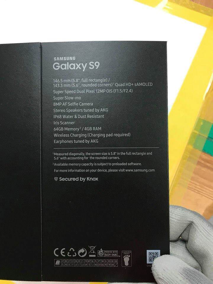 galaxy s9 specs leak