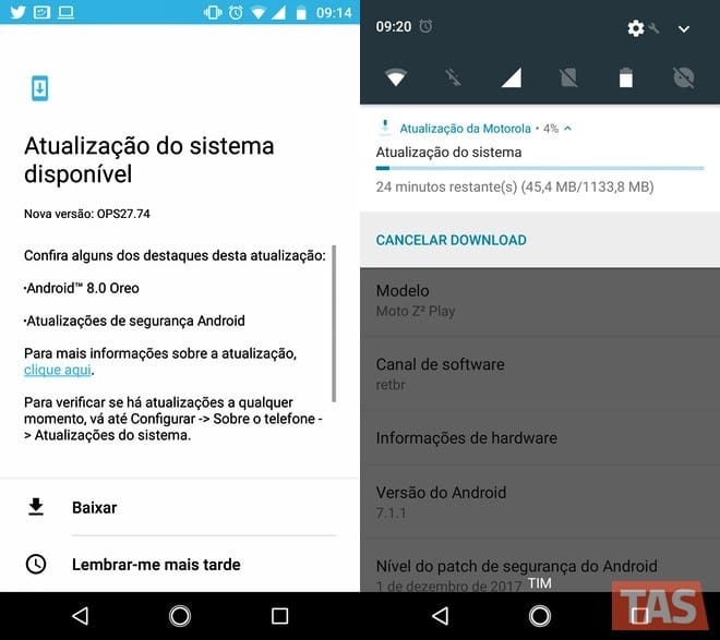 Moto Z2 Play Oreo update